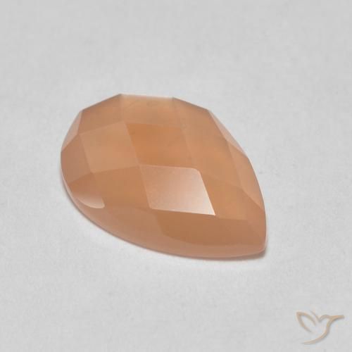 1.07ct Natural Medium Light-Orange Moonstone, Pear Shape, Translucent