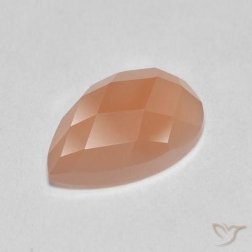 1.06ct Natural Medium Orange Moonstone, Pear Shape, Translucent
