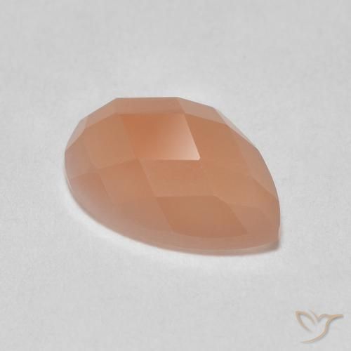 1.06 ct Orange Moonstone Stone, Natural Moonstone in Pear Rose-Cut Shape for Sale