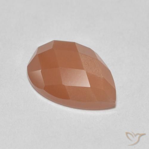 1.11 ct Orange Moonstone Stone, Natural Moonstone in Pear Rose-Cut Shape for Sale