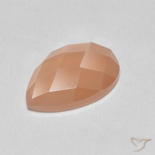 0.94ct Natural Cantaloupe Orange Moonstone, Pear Shape, Translucent