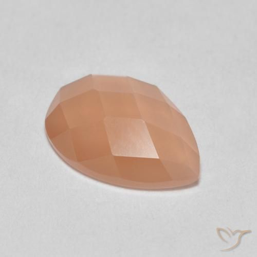 0.94 ct Orange Moonstone Stone, Natural Moonstone in Pear Rose-Cut Shape for Sale