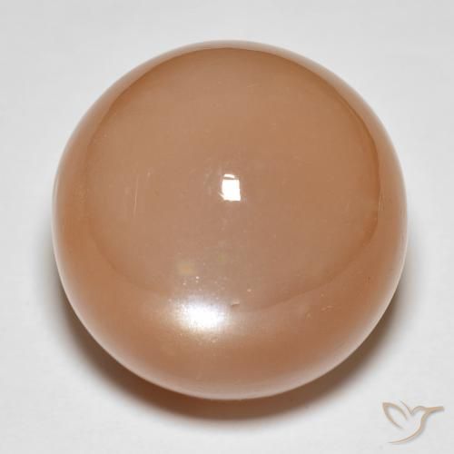 31.92 ct Orange Moonstone, 19 mm Round Cut From India, Photo A