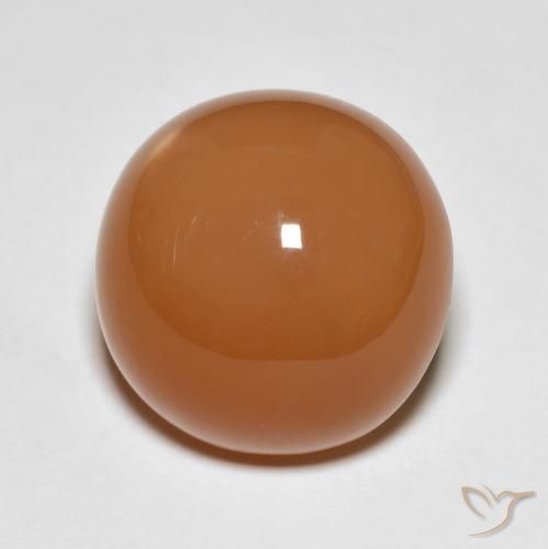 11.93ct Natural Medium Orange Moonstone, Round, Translucent