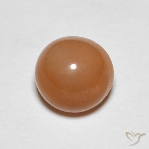 1,14 ct runder oranger Mondstein aus Indien, Größe 6,3mm, natürlicher Edelstein, Translucent Reinheit, 1 Stück runder Mondstein, Mohs-Härte von 6 - 6,5 , Photo A