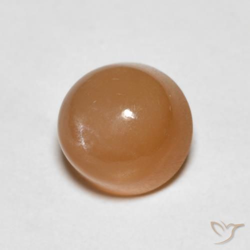 1.19 ct Orange Moonstone Stone, Natural Moonstone in Round Cabochon Shape for Sale