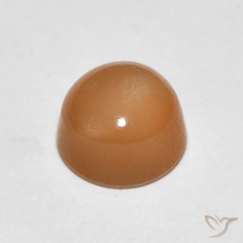 Moonstone Gemstone in 6 mm (calibrated) Size for Sale, Moonstone Stone in Cantaloupe Orange Color