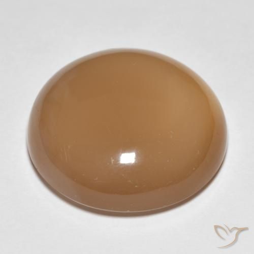 Moonstone Gemstone in 19 mm (calibrated) Size for Sale, Moonstone Stone in Cantaloupe Orange Color