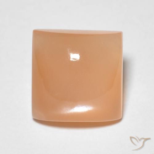 2,07 ct orangefarbener Mondstein, 7,2 x 7,2 mm quadratischer Schliff aus Indien, Photo A