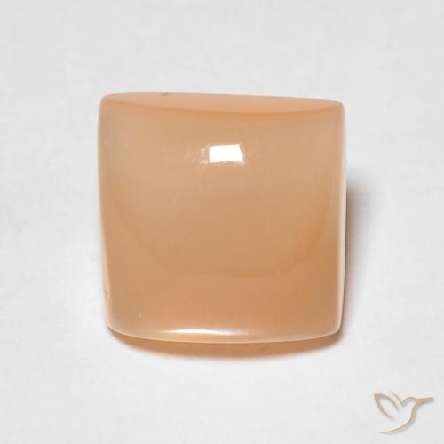 1.63ct Natural Medium Orange Moonstone, Square, Transparent/Translucent
