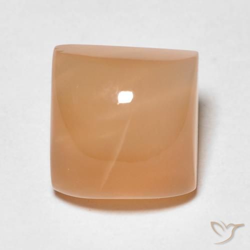 2.56ct Natural Cantaloupe Orange Moonstone, Square, Translucent