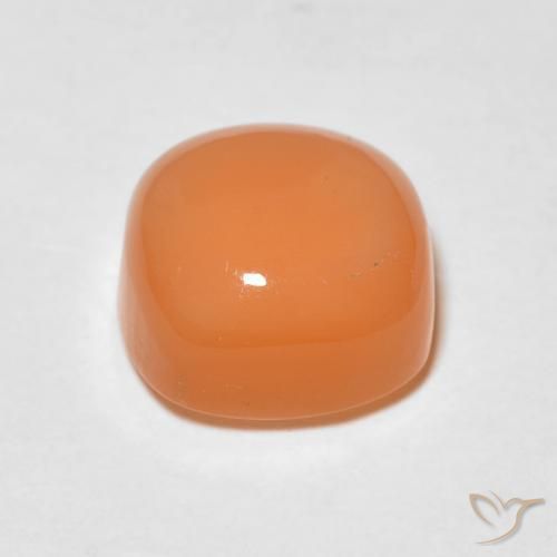Moonstone Gemstone in 7 x 7 mm (calibrated) Size for Sale, Moonstone Stone in Cantaloupe Orange Color