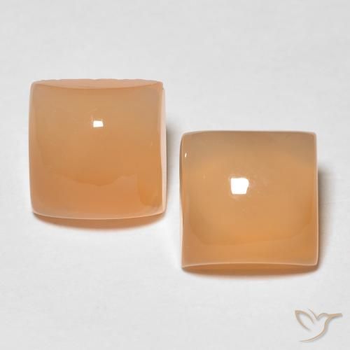 3.93ctw Natural Peach Orange Moonstone, Square, Translucent