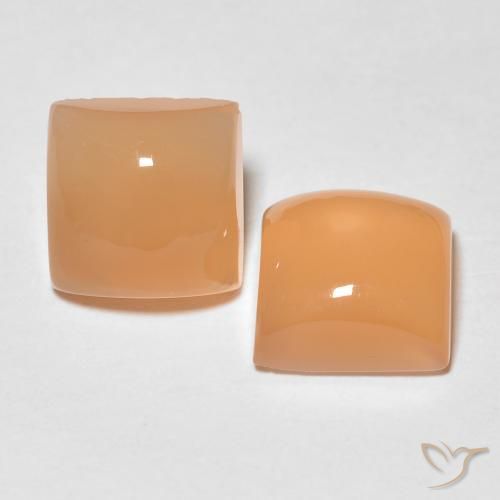 3.93 ctw Orange Moonstone Stones, Natural Moonstone in Square Cabochon Shape for Sale