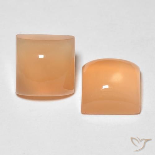 3.84 ctw Orange Moonstone Stones, Natural Moonstone in Square Cabochon Shape for Sale
