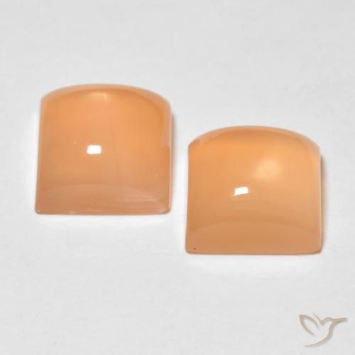 Moonstone Gemstones in 7 x 7 mm (calibrated) Size for Sale, Moonstone Stones in Peach Orange Color