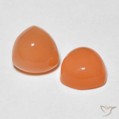 1.75 ctw Orange Moonstone Stones, Natural Moonstone in Trillion Cabochon Shape for Sale