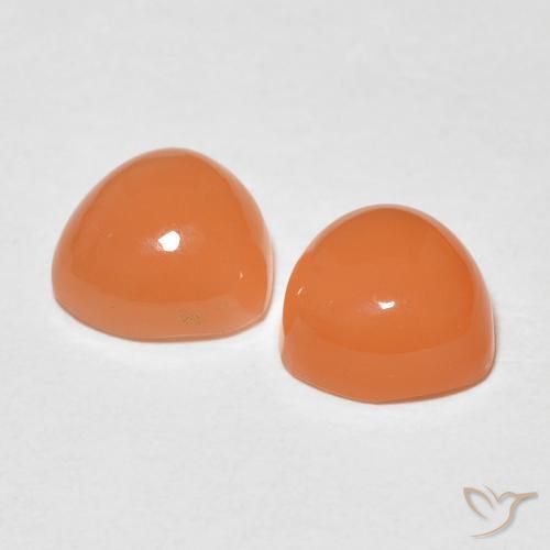 Moonstone Gemstones in 6 x 6 mm (calibrated) Size for Sale, Moonstone Stones in Medium Orange Color