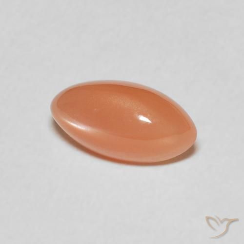 1.24 ct Orange Moonstone Stone, Natural Moonstone in Marquise Cabochon Shape for Sale