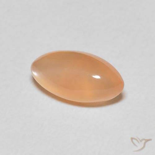 1.30 ct Orange Moonstone Stone, Natural Moonstone in Marquise Cabochon Shape for Sale