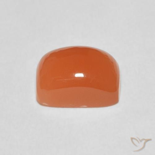 Moonstone Gemstone in 9 x 7 mm (calibrated) Size for Sale, Moonstone Stone in Reddish Orange Color