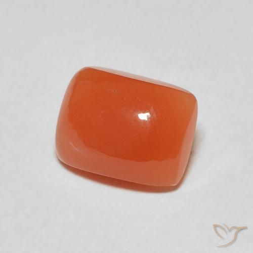 2.40 ct Orange Moonstone Stone, Natural Moonstone in Cushion Cabochon Shape for Sale