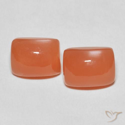 5.54ctw Natural Fire Orange Moonstone, Cushion, Translucent