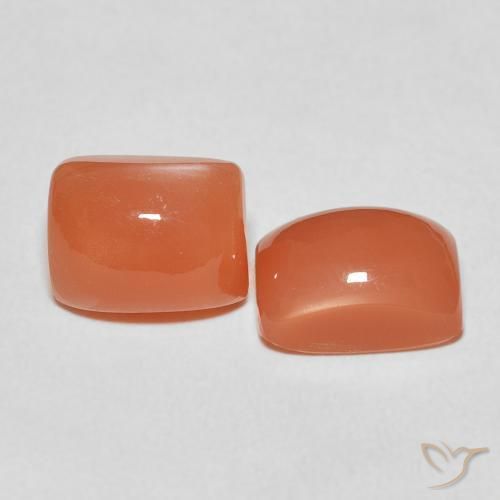 5.54 ctw Orange Moonstone Stones, Natural Moonstone in Cushion Cabochon Shape for Sale