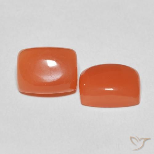 4.82 ctw Orange Moonstone Stones, Natural Moonstone in Cushion Cabochon Shape for Sale