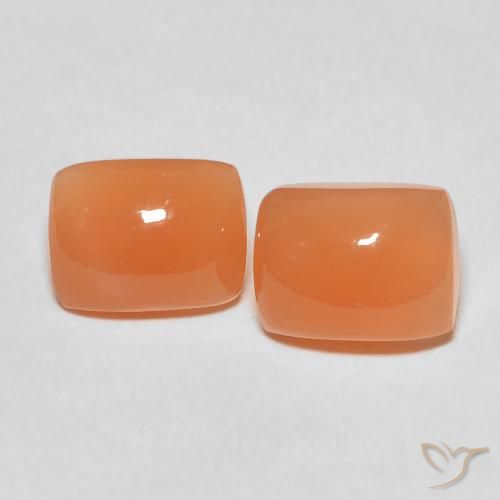 4.85ctw Natural Reddish Orange Moonstone, Cushion, Translucent