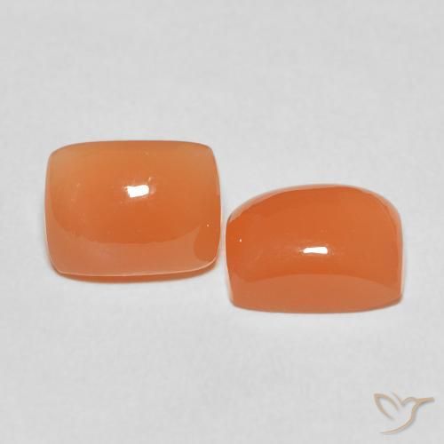 4.85 ctw Orange Moonstone Stones, Natural Moonstone in Cushion Cabochon Shape for Sale