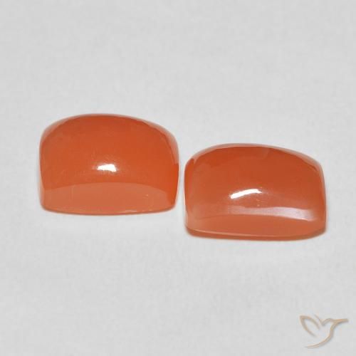 Moonstone Gemstones in 9 x 7 mm (calibrated) Size for Sale, Moonstone Stones in Medium Orange Color