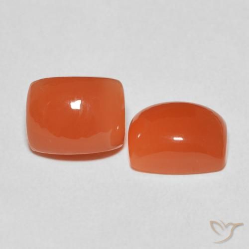 5.34 ctw Orange Moonstone Stones, Natural Moonstone in Cushion Cabochon Shape for Sale