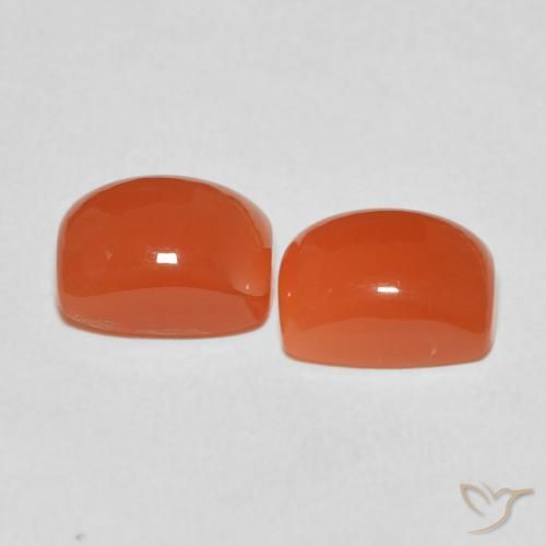 Moonstone Gemstones in 9.2 x 7.3 mm Size for Sale, Moonstone Stones in Medium Orange Color