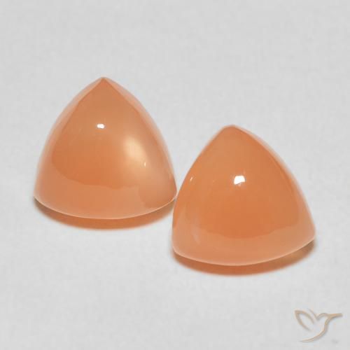 3.97ctw Natural Cantaloupe Orange Moonstone, Trillion, Translucent