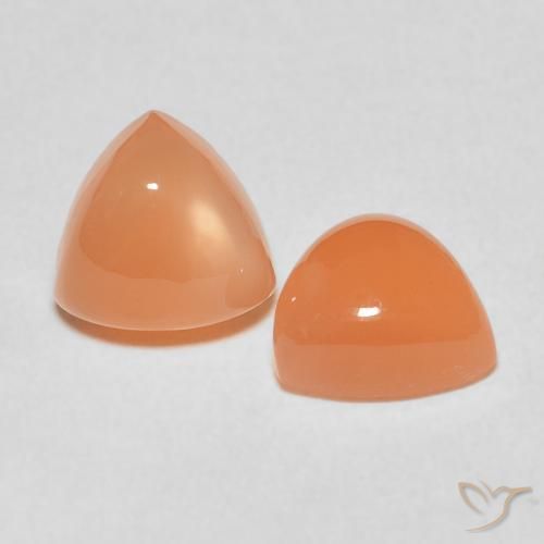 3.97 ctw Orange Moonstone Stones, Natural Moonstone in Trillion Cabochon Shape for Sale