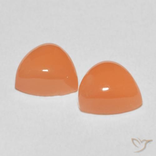 Moonstone Gemstones in 8 x 8 mm (calibrated) Size for Sale, Moonstone Stones in Cantaloupe Orange Color