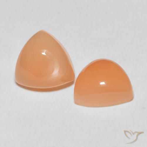 3.70 ctw Orange Moonstone Stones, Natural Moonstone in Trillion Cabochon Shape for Sale