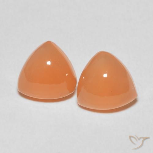 3.54ctw Natural Light Orange Moonstone, Trillion, Translucent