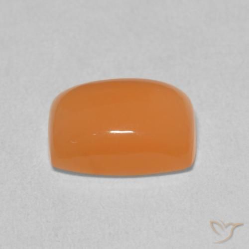 Moonstone Gemstone in 9 x 7 mm (calibrated) Size for Sale, Moonstone Stone in Cantaloupe Orange Color