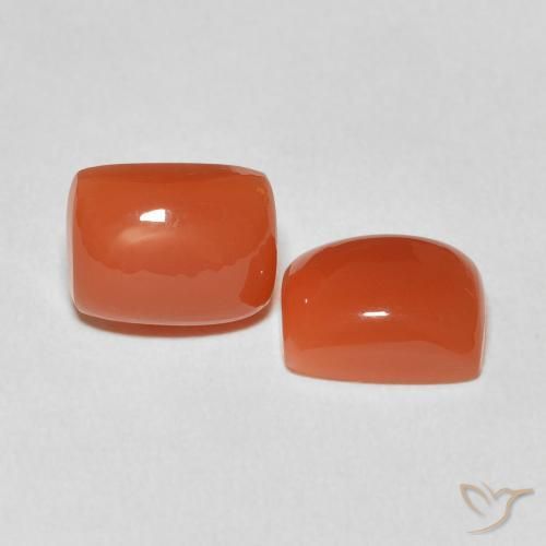 4.98 ctw Orange Moonstone Stones, Natural Moonstone in Cushion Cabochon Shape for Sale