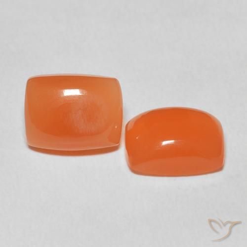 4.44 ctw Orange Moonstone Stones, Natural Moonstone in Cushion Cabochon Shape for Sale