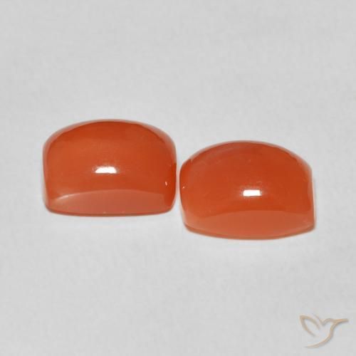 Moonstone Gemstones in 9 x 7 mm (calibrated) Size for Sale, Moonstone Stones in Fire Orange Color