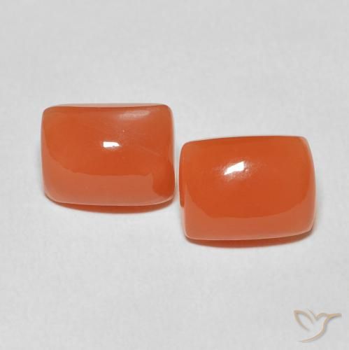 4.57ctw Natural Medium Orange Moonstone, Cushion, Translucent