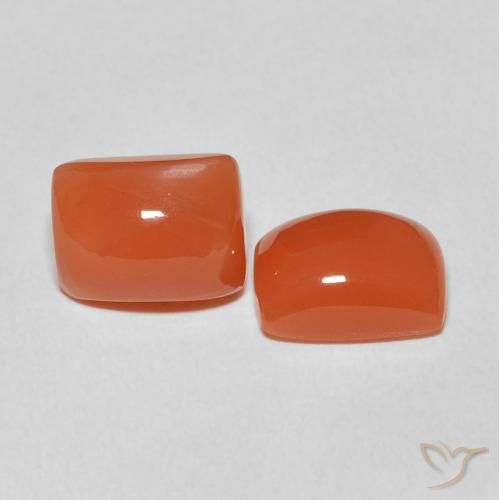 4.57 ctw Orange Moonstone Stones, Natural Moonstone in Cushion Cabochon Shape for Sale