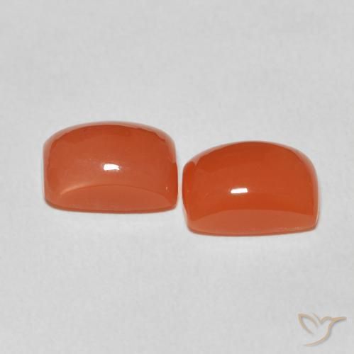 Moonstone Gemstones in 9 x 7 mm (calibrated) Size for Sale, Moonstone Stones in Medium Orange Color