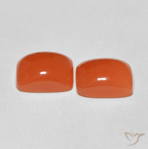 Moonstone Gemstones in 9 x 7 mm (calibrated) Size for Sale, Moonstone Stones in Intense Orange Color