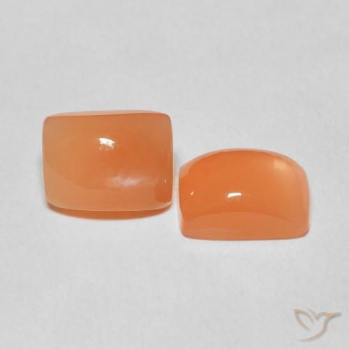 4.81 ctw Orange Moonstone Stones, Natural Moonstone in Cushion Cabochon Shape for Sale