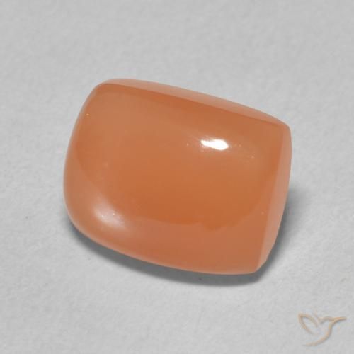 2.46 ct Orange Moonstone Stone, Natural Moonstone in Cushion Cabochon Shape for Sale