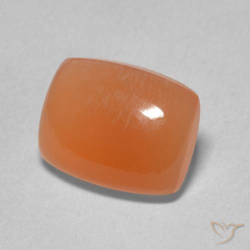2.11 ct Orange Moonstone Stone, Natural Moonstone in Cushion Cabochon Shape for Sale